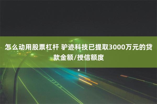 怎么动用股票杠杆 驴迹科技已提取3000万元的贷款金额/授信额度