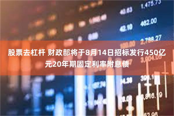 股票去杠杆 财政部将于8月14日招标发行450亿元20年期固定利率附息债