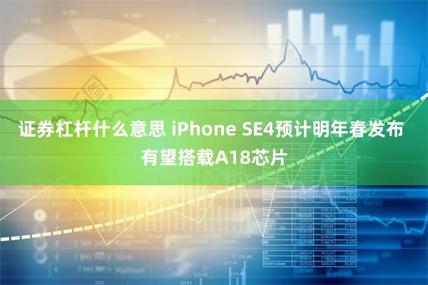 证券杠杆什么意思 iPhone SE4预计明年春发布 有望搭载A18芯片