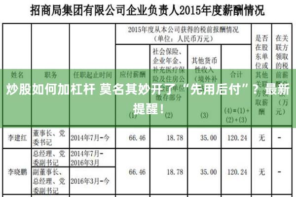 炒股如何加杠杆 莫名其妙开了 “先用后付”？最新提醒！